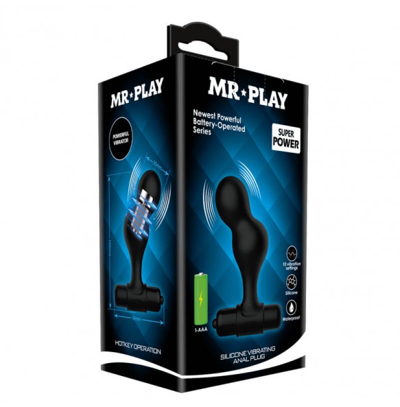 MR PLAY - Enchanted Anal Plug (Battery - Black)
